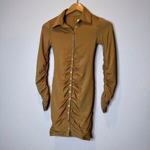 LEAU Zara draped mini body con dress